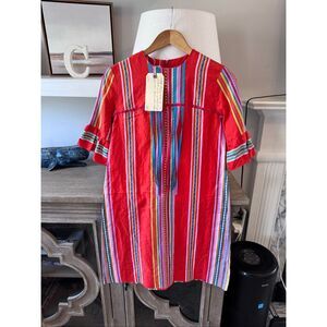 Vintage Alice Of California 1960s Red Striped Dress Size S/M
